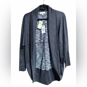 Max Studio Women's Charcoal Open Front Cardigan